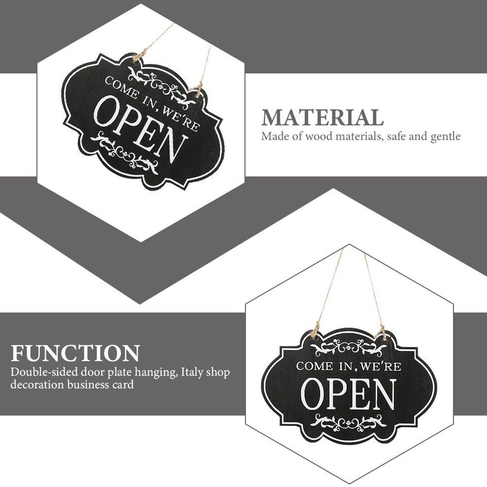 open close door sign Open Closed Sign for Business Wooden Double-sided ...