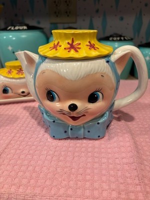 Vintage Royal Sealy Cat Teapot Japan Anthropomorphic Kitschy Kitchen