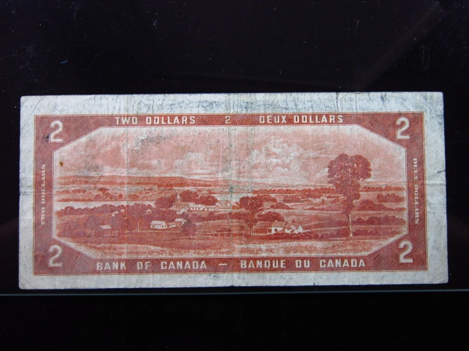 Canada 2 Dollars 1954 Devil Face Hairdo P67 8159i0 Elizabeth II Bank Money - Image 3 of 3