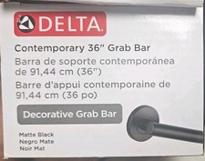 Delta 41836-BL 36" Matte Black Grab Bar Concealed Mount Modern Design