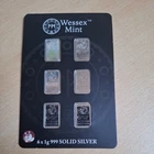Wessex Mint 6 x 1g .999 Solid Silver Bar - Panda Design - gift collect bullion