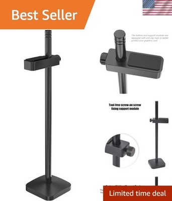 Durable GPU Brace Support - Tool-Free Adjustable Video Card Holder in Black