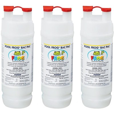 3 Pool FROG Bac Pacs prefilled with Trichlor 2.2 lb, Replacement Chlorine Pacs