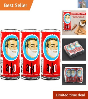 ARKO unparfümierte Rasiercremeseife - perfekt für alle Hauttypen, 3 Sticks