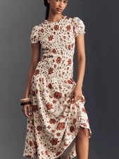 Reformation Kiria Smocked Midi Dress in Gwendoline