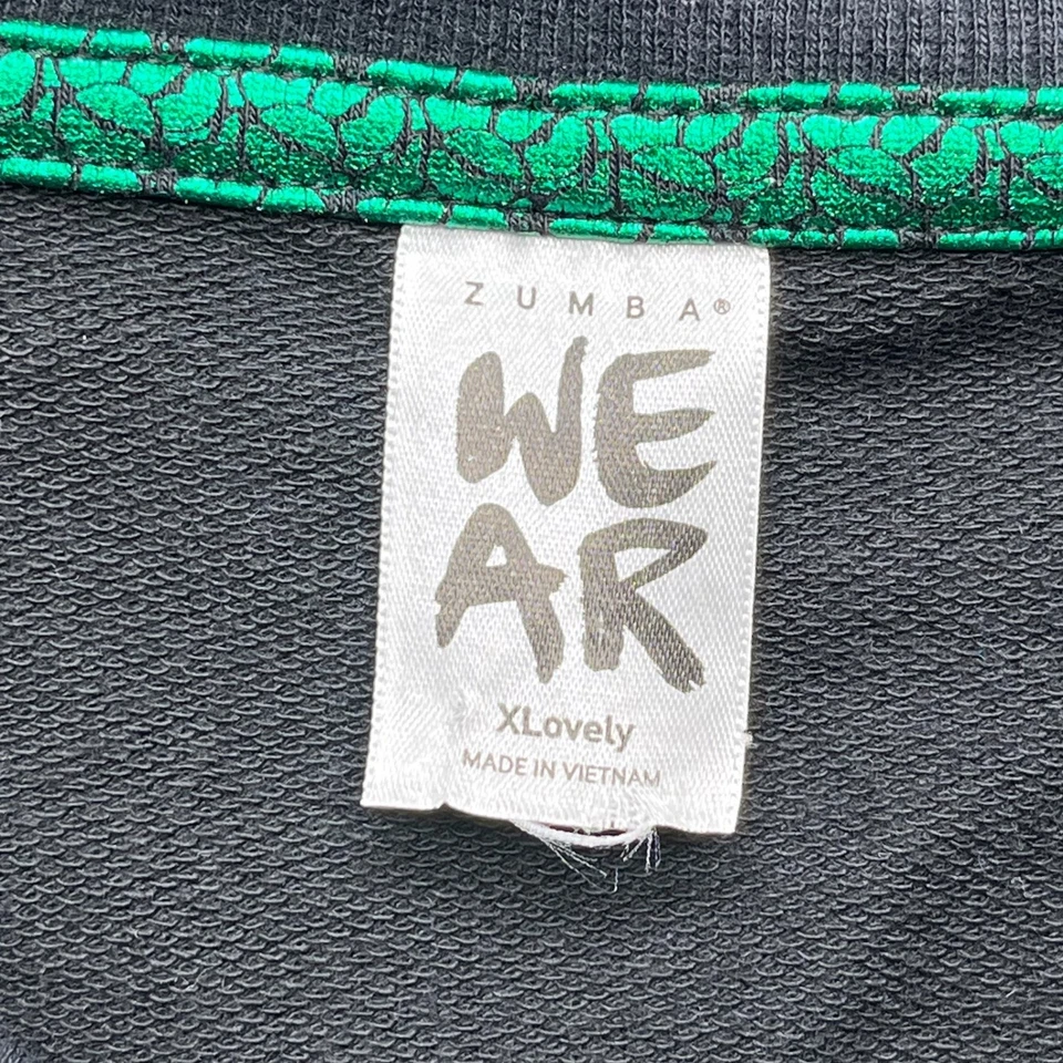 Chaqueta Bomber Zumba Wear Metálica Verde Azul Cremallera Completa Brillante Chaqueta de Pista XL Foto 3 de 4