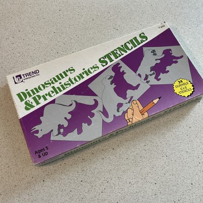 1986 Trend Enterprise Dinosaurs & Prehistorics Stencils - T-253