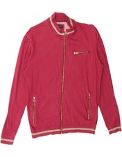 TED BAKER Womens Tracksuit Top Jacket Size 4 Large Pink Cotton CK60