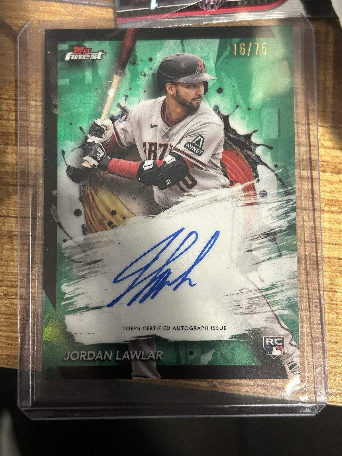 2024 TOPPS FINEST JORDAN LAWLAR GREEN REFRACTOR AUTO #/75 CLEAN