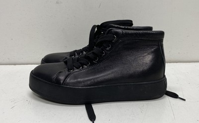 Max Mara Black Leather High Top Platform Sneakers Women's Size 36.5