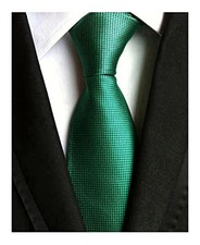 Men's Classic Solid Color Ties Soft Business Casual One Size Hunter Green