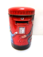 Tirelire en tôle cylindrique décorative