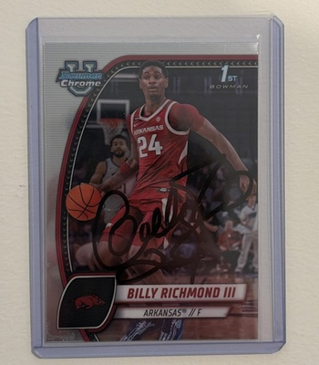 #ad 2024 25 Bowman University Chrome Billy Richmond III #10 IP Auto Event GOOD $12.74