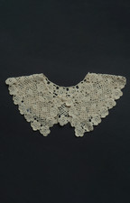 Vintage crochet Lace Collar 100 Cotton 5 inch Wide Hand Made Open Knit