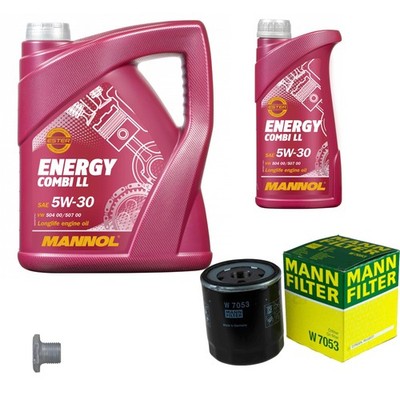 MANN-FILTER Ölfilter 6 L MANNOL 5W-30 für Renault Alpine 19 II B C53 Laguna I