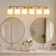 38" 6 Lights Vanity Light Milk Glass Wall Lamp Bathroom Mirror Sconce Fixture UL