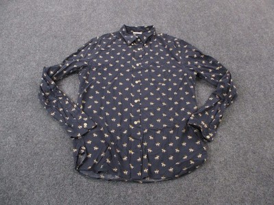 AllSaints Shirt Mens S Blue Pony All Over Classic Country Shuttle Notes Preppy