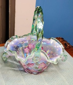 Fenton Hand Painted Basket | eBay