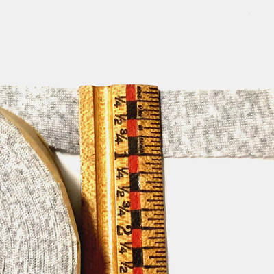 Poly-Cotton Rib Fabric Flat Tape Cut Straight 1'' Gray Mix 35 yards Spool