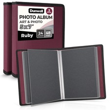 Dunwell Small Photo Album 5x7 2-Pack, Ruby , Black Mounting Paper, 5 x 7 Photo