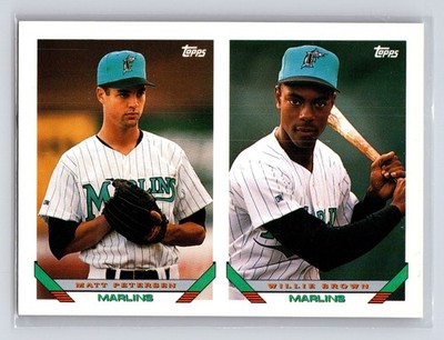 1993 Topps #497 Willie Brown, Matt Petersen Florida Marlins Future Stars