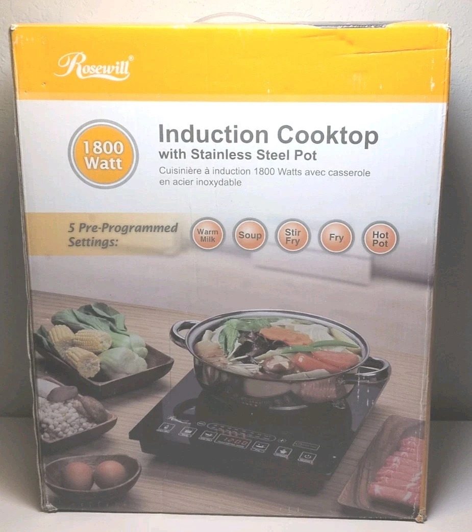 Rosewill 1800 Watt Induction Cooktop W/Stainless Steel Pot Brand New BS1
Opens in a new window or ta