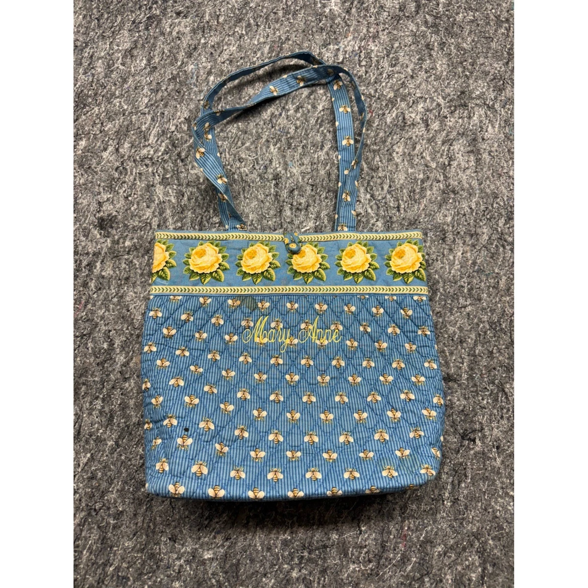 Vera Bradley Floral and Bee Patterned Sling Bag Cute bees and yellow roses over night bag by Vera Bradley  main image 2