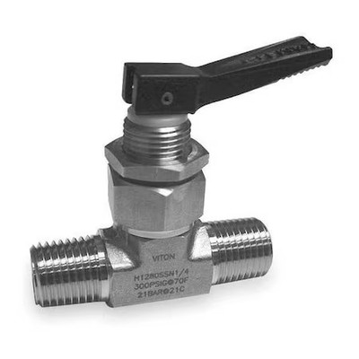 Ham-Let H-1280-B-N-1/4 1/4'' Mnpt Brass Mini Ball Valve Inline