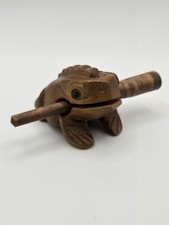 Natural Hand-Carved Wooden Percussion CHILEAN Frog Ribbit Music Instrument