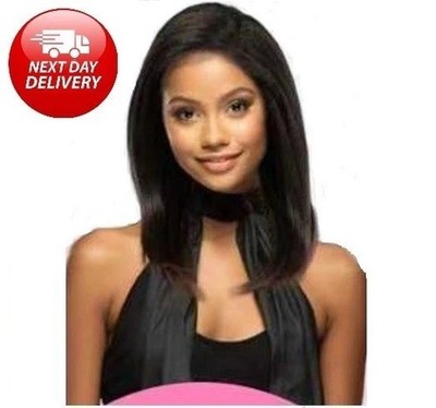BlisSource Nikki 13x4 Lace Front Perücke 18'' lang gerade 100% Premium Faser Wärme