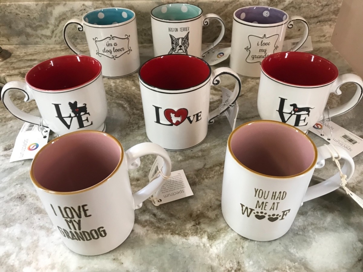 Large Coffee Mug Colorful Inside Dog Theme 14 16 20 oz You Choose Spectrum  New