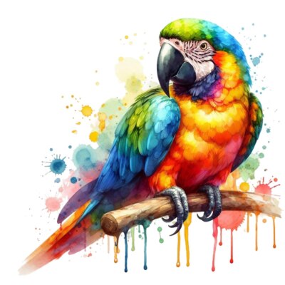 Designer Aufkleber / Sticker Autoaufkleber bunt - XL-  Vogel Papagei Ara bunt 02
