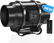 AITECAC 6 Inch Inline Duct Fan Smart Ventilation System For Grow Tent 402 CFM