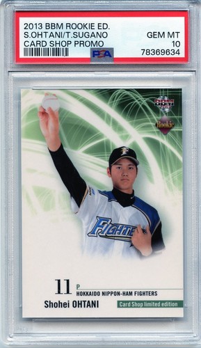 PSA 10 GEM MINT 2013 Shohei Ohtani BBM Rookie Edition Card Shop Promo w/ Sugano - Bild 2 von 6