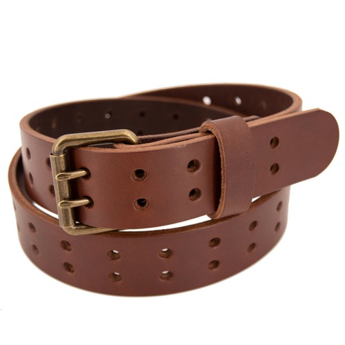Men's Double Prong Full Grain Heavy-Duty Leather Belt 2 Hole - USA Made By Amish - Picture 25 of 51