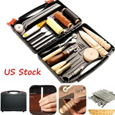 Leather Working Tools Kit with Custom Box Leather Making Craft Tool Beginner Kit