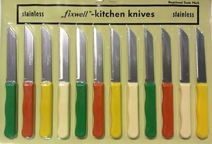 FIXWELL Couteau en acier inoxydable Set multi-usages Assortiment de couleurs 12Pc