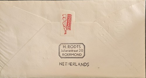 1956 Netherland Rebuilding Europa CEPT Issue Roermond FDC to Bulawayo S.Rhodesia - Picture 2 of 4