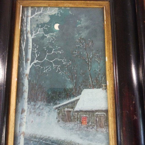 GULBRAND SETHER ANTIQUE WOODSCAPE WATERCOLOR AMERICAN EARLY ILLINOIS CABIN - Picture 6 of 10