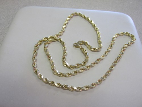 NEW 30 inch 10k Gold Diamond Cut Rope 
