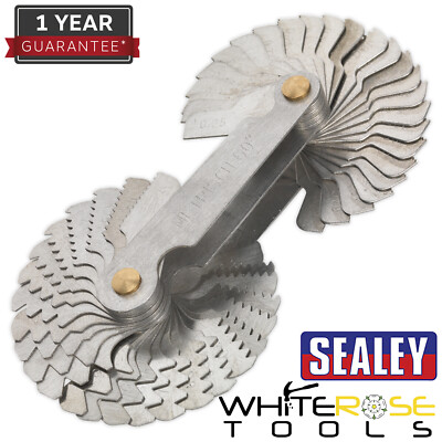 Sealey Gewindelehre BSW metrische Schraubsteigung 4-62 BSW 0,25-6mm 52 Stück 