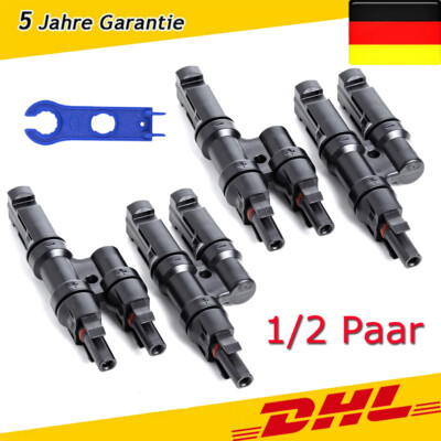 Y Stecker Solar 2 fach paar MMF FFM Solarstecker Abzweigverbinder Y-Stecker