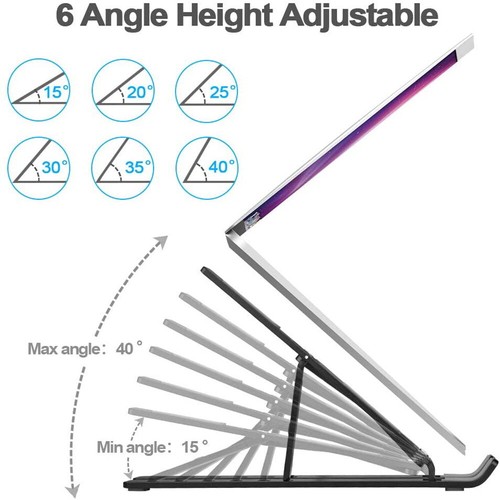 Verstellbarer tragbarer Laptopständer Tablet Halter Schreibtisch Riser Macbook unterstützend UK - Bild 4 von 14