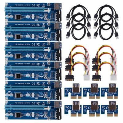 Bitcoin USB3.0 PCI-E Express 1x To16x Extender Riser Card Adapter (x7 Karten)