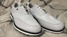 WOMEN'S FOOTJOY DRYJOYS PREMIERE SERIES ISSETTE GOLF SHOES 99043 WHITE GREY SZ 9