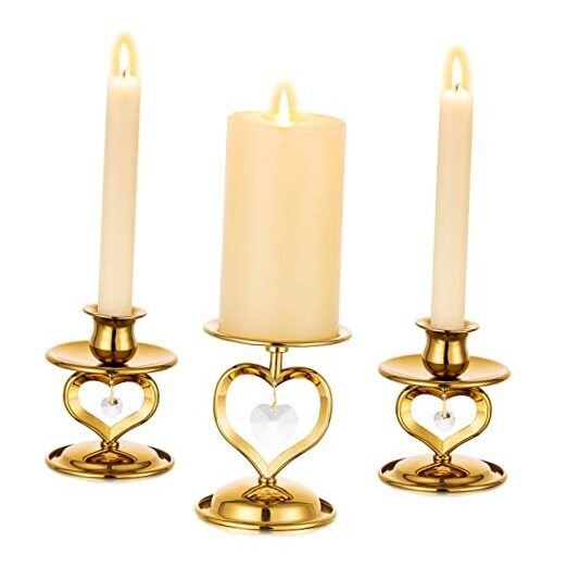 Unity Candle Holders for Wedding Ceremony Set :  unity candle holders Gold