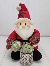 Vintage International Silver Co Santa Clause Plush 14" Stuffed Christmas Decor