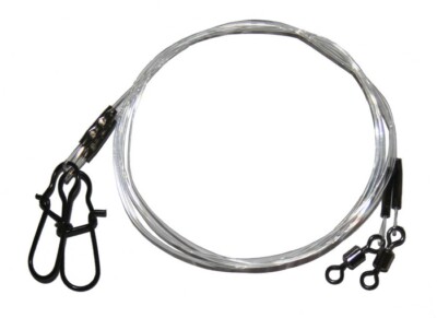 Jenzi Hard Mono Leader with Swivel + Carabiner Predator Fishing Perch Zander