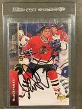 1994 GARY SUTER AUTOGRAPH SIGNED CARD UPPER DECK CHICAGO BLACKHAWKS #74