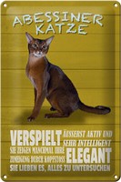 Blechschild Spruch 20X30 Cm Abyssinian Katze Verspielt Deko Schild Tin Sign